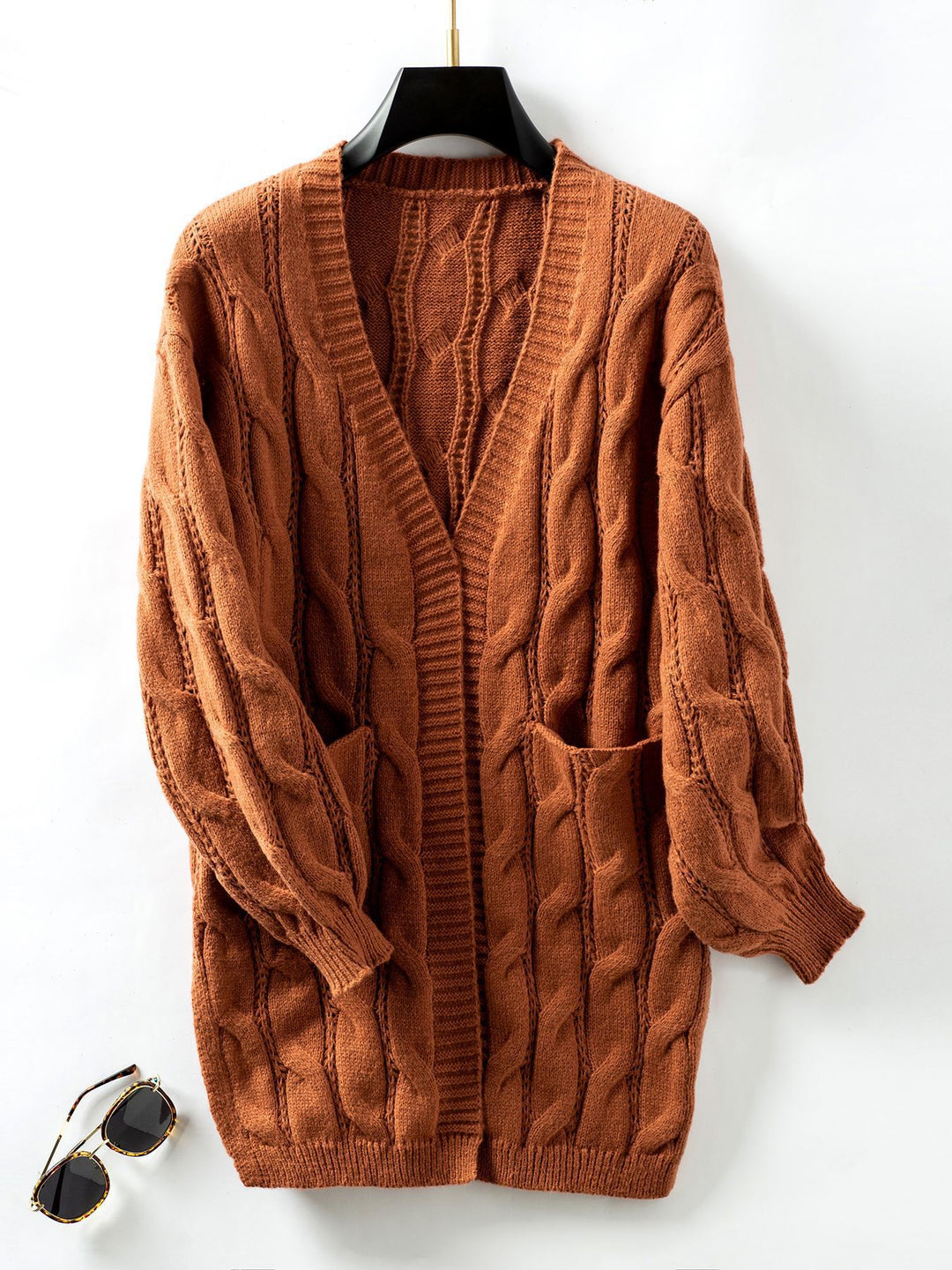 Damen Strickjacke mit V-Ausschnitt und praktischen Taschen Drune