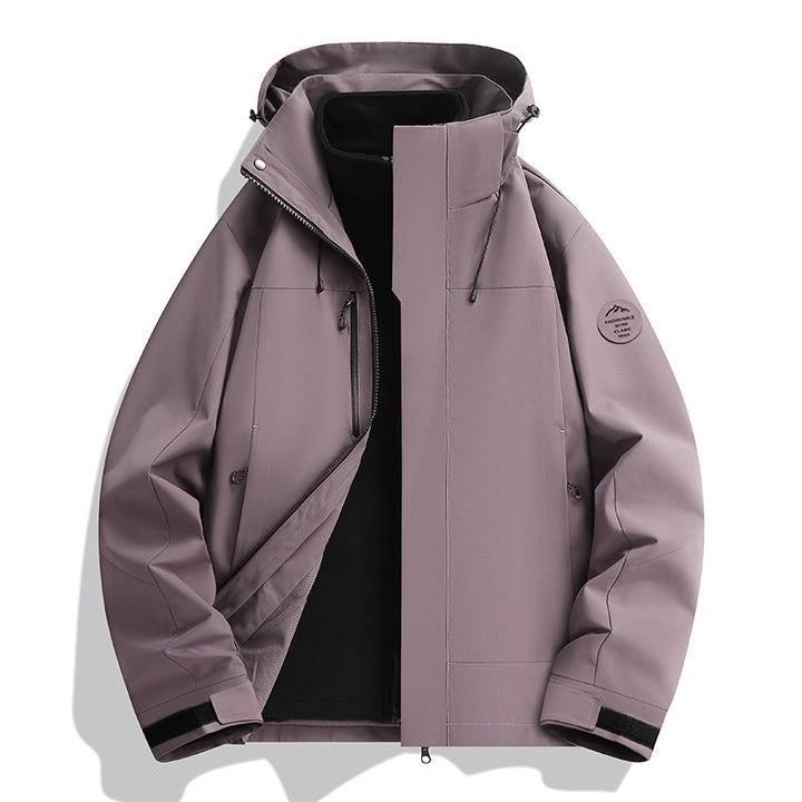 Herren Wetterfeste Softshelljacke mit Fleece‑Innenfutter, verstellbarer Kapuze & Reißverschluss‑Brusttasche Drune