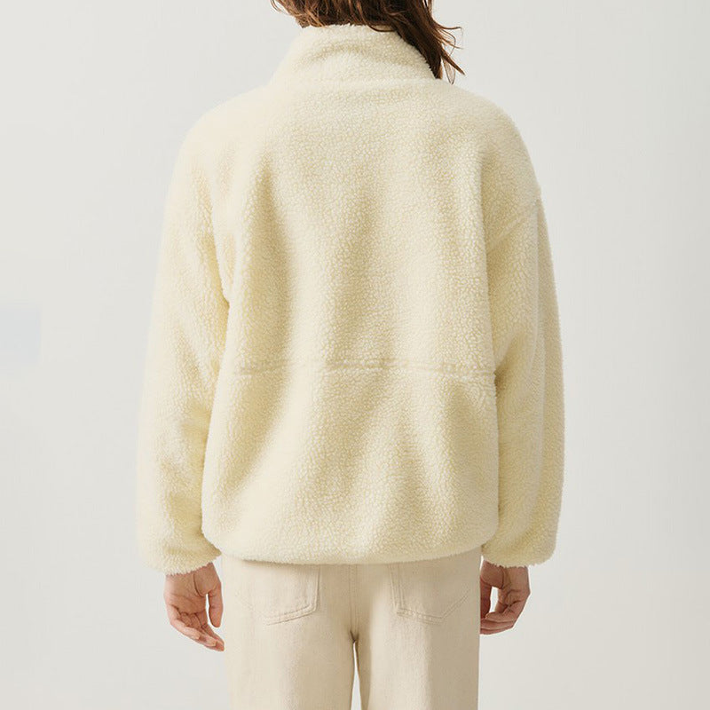 Drune | Damen Flauschige Fleecejacke mit hohen Kragen und seitlichen Taschen Drune
