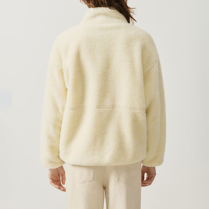 Drune | Damen Flauschige Fleecejacke mit hohen Kragen und seitlichen Taschen Drune