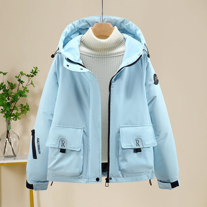 Damen Sportliche und funktionale Outdoor-Jacke mit Kapuze und zahlreichen Taschen Drune