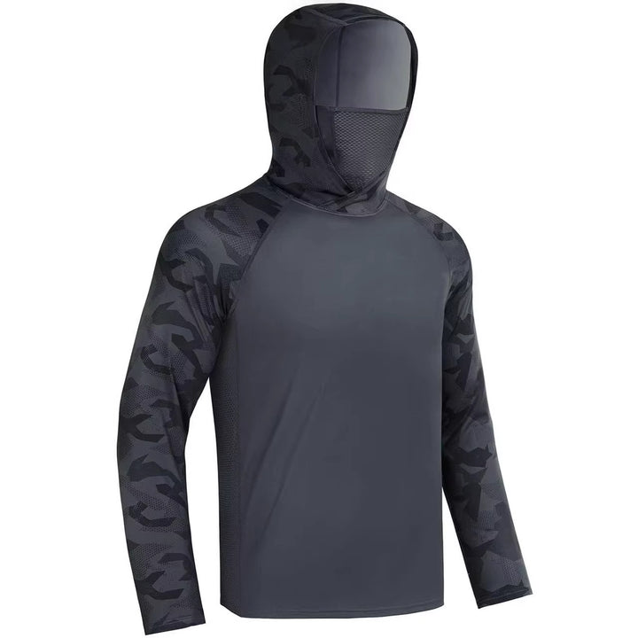Herren Sportliches Funktionsshirt mit Kapuze und Gesichtsschutz