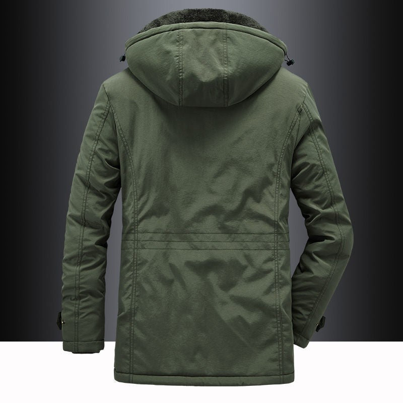 Herren nan gefütterte Parka Jacke mit abnehmbarer Kapuze, kuscheligem Teddyfutter und wasserabweisender Außenhülle Drune
