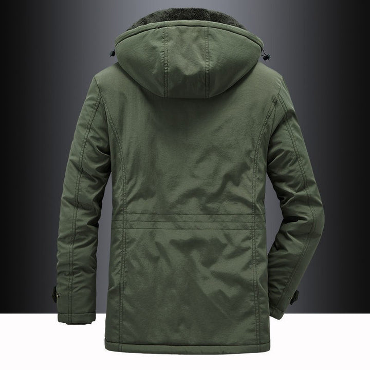 Herren Winterjacke mit abnehmbarer Kapuze und Fleecefutter Drune