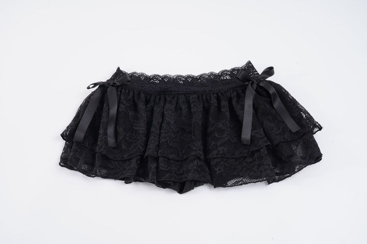 Damen verspielte Spitzen-Shorts mit Rüschendetails Drune