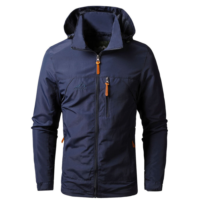 Herren Leichter Outdoor-Kapuzenparka mit atmungsaktivem Meshfutter und Brustzip Drune