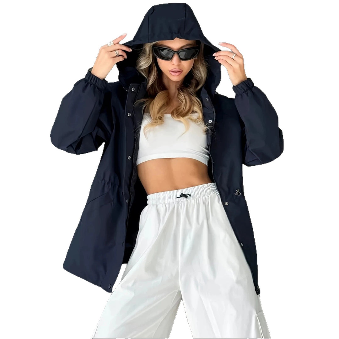 Damen Kapuzen-Parka mit Taillenzug und windabweisender Außenhülle Drune