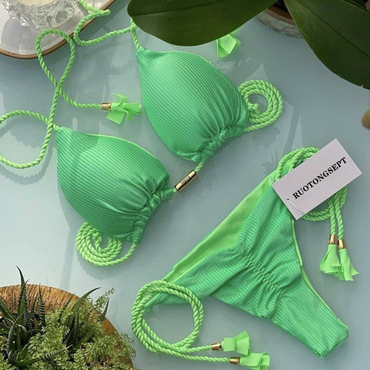 Damen Bikini-Set mit verstellbaren Riemen und raffiniertem Design Drune