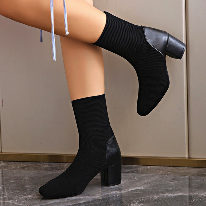Damen Modische Stiefeletten aus Strick Drune