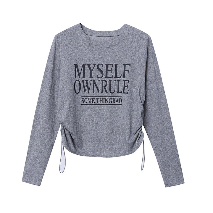 Damen Lässiges Langarmshirt mit auffälligem Grafikdruck Drune