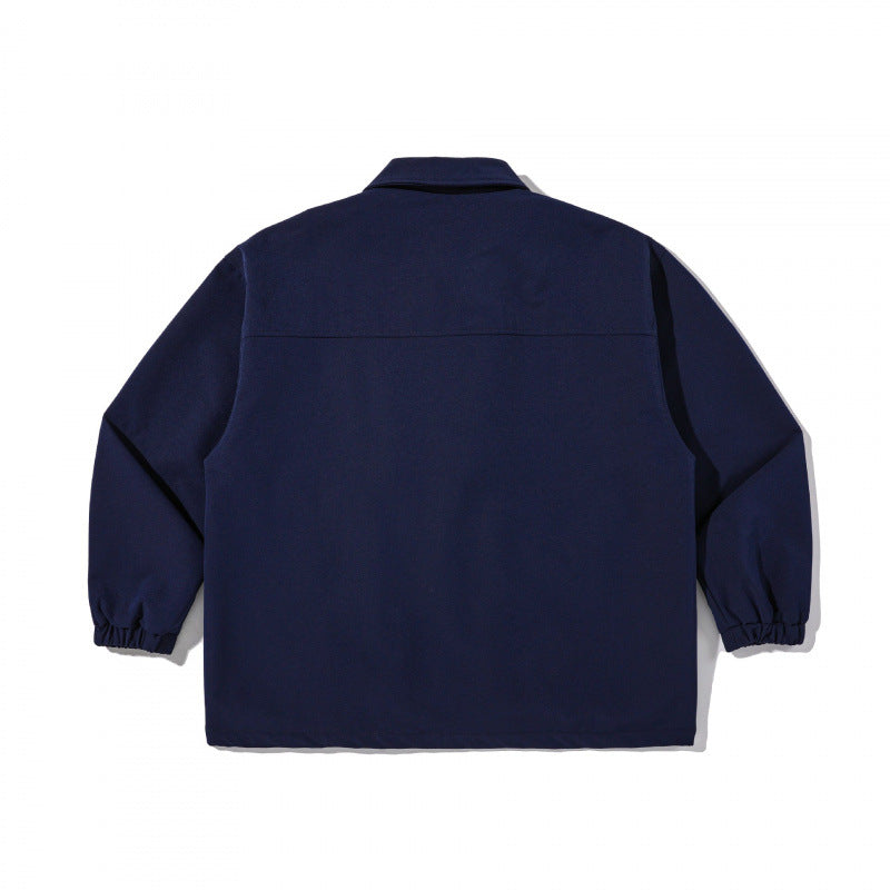 Unisex Kastenförmige Utility-Hemdjacke mit Mehrfach-Pattentaschen und Druckknopfverschluss Drune