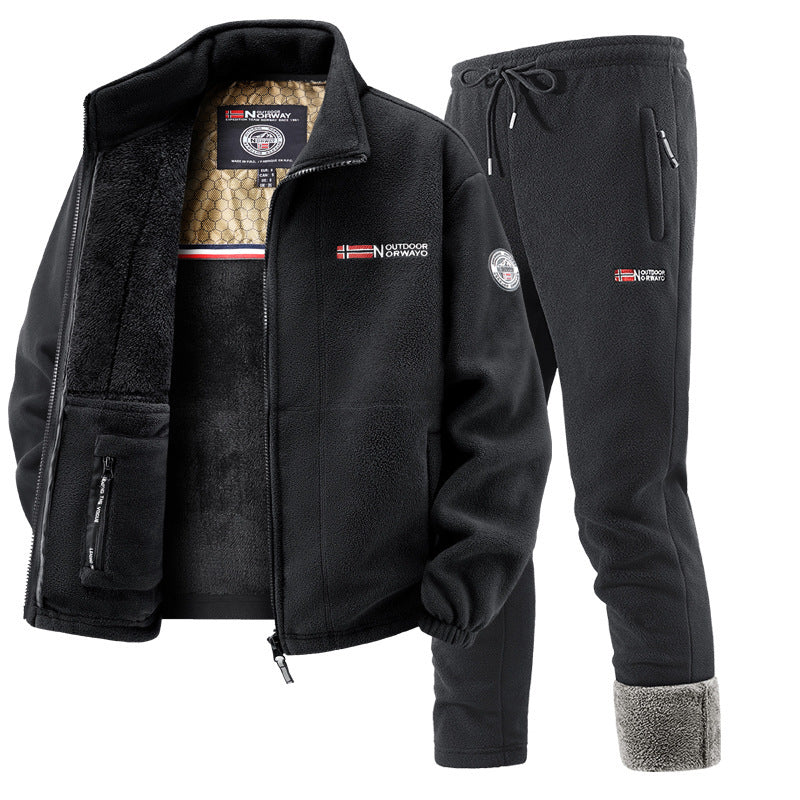 Damen Fleecejacke und Jogginghose Set Drune