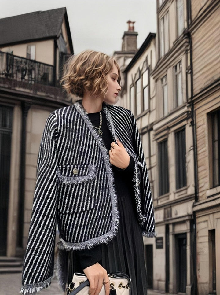 Damen Strickjacke mit Struktur und eleganten Knopfdetails Drune