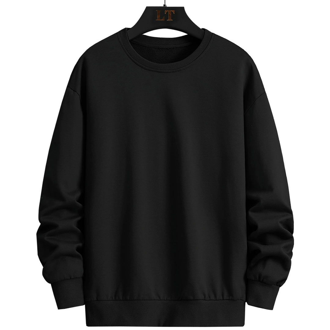 Herren Schlichtes Oversize Rundhals‑Sweatshirt aus schwerer Baumwollmischung mit gerippten Bündchen Drune