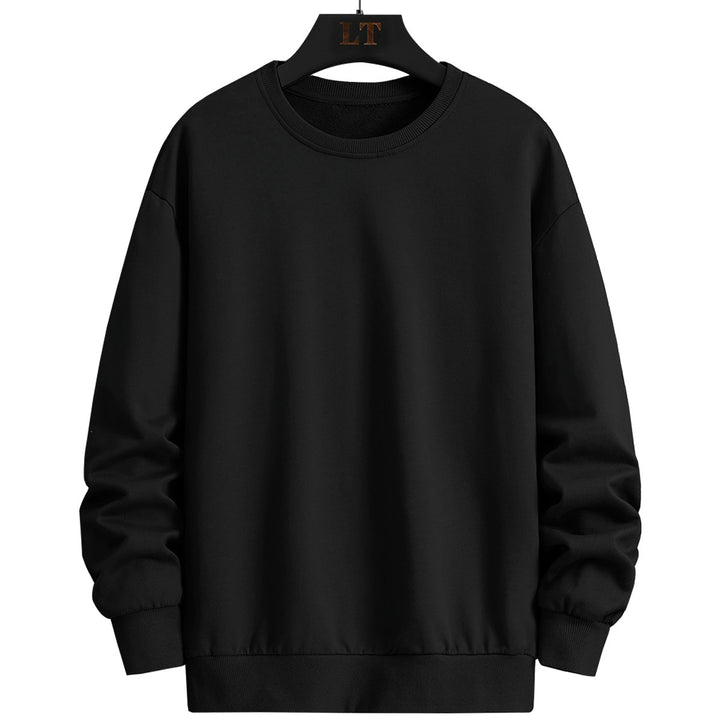 Herren Schlichtes Oversize Rundhals‑Sweatshirt aus schwerer Baumwollmischung mit gerippten Bündchen Drune