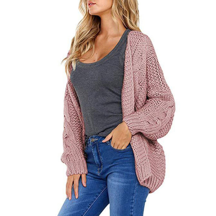 Damen Grobstrick Cardigan mit lässiger Silhouette und Knotendetails Drune