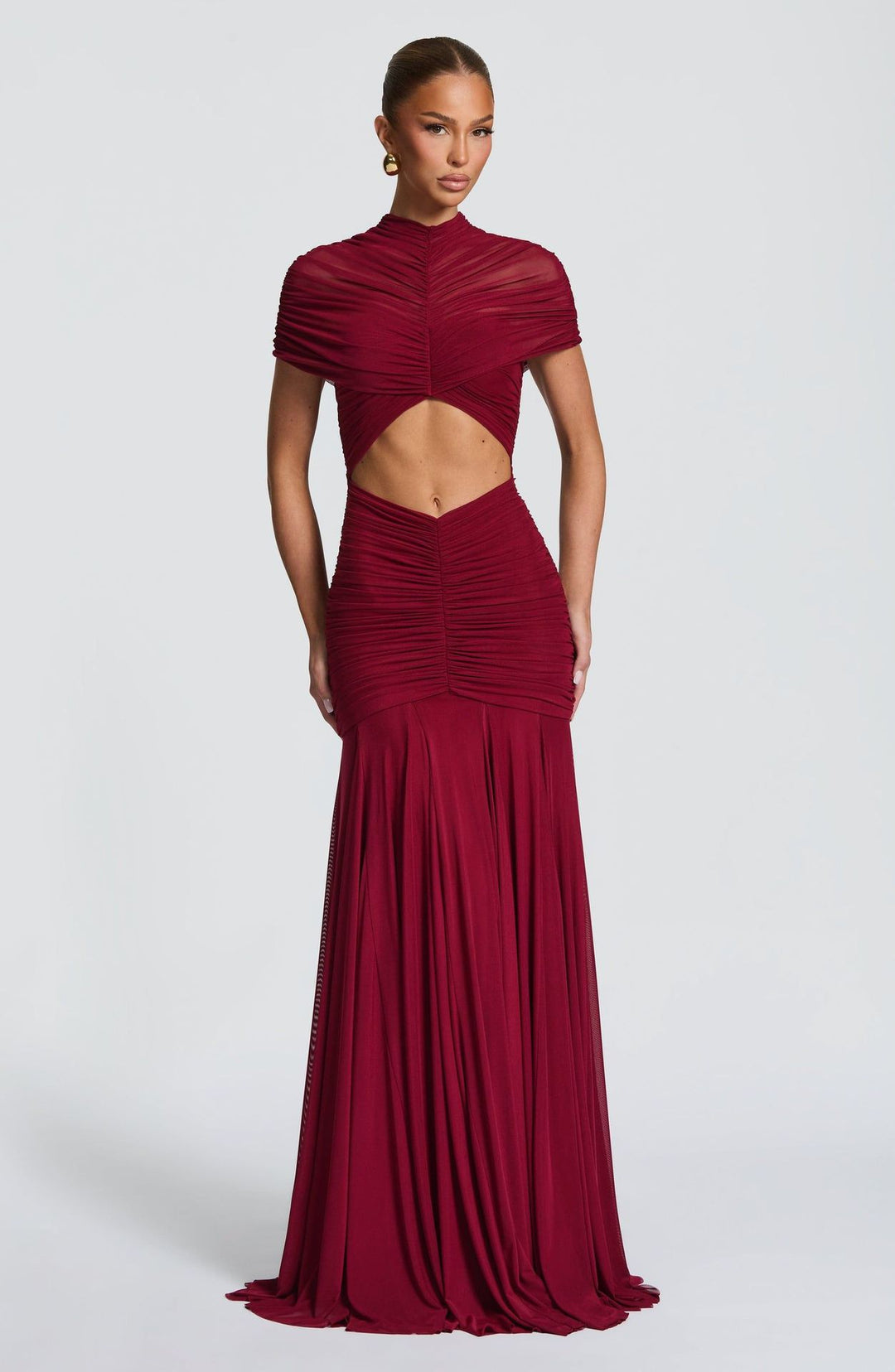 Damen Elegantes Abendkleid mit innovativem Cut-Out-Design und gefaltetem Stoff Drune
