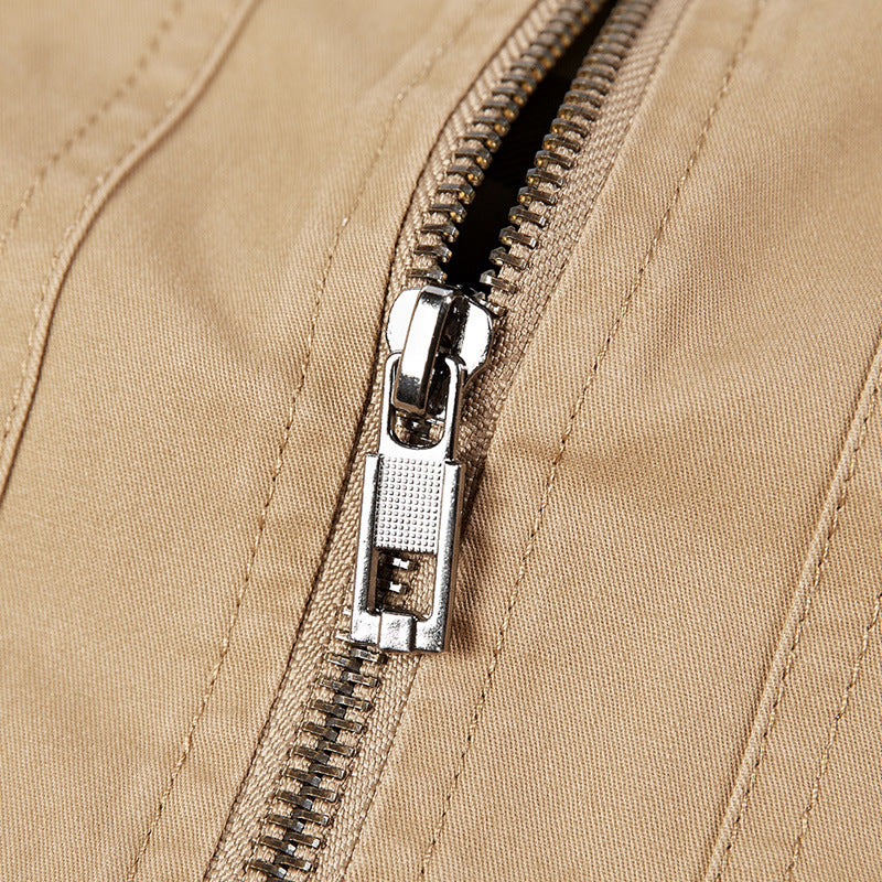 Herren Leichte Canvas‑Bomberjacke mit kariertem Innenfutter und elastischen Bündchen Drune