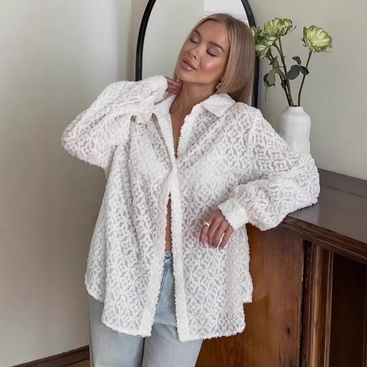 Damen Oversized Jacke mit strukturiertem Material Drune