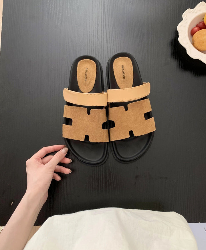 Damen modische Sandalen mit atmungsaktiven Riemen und rutschfester Sohle Drune
