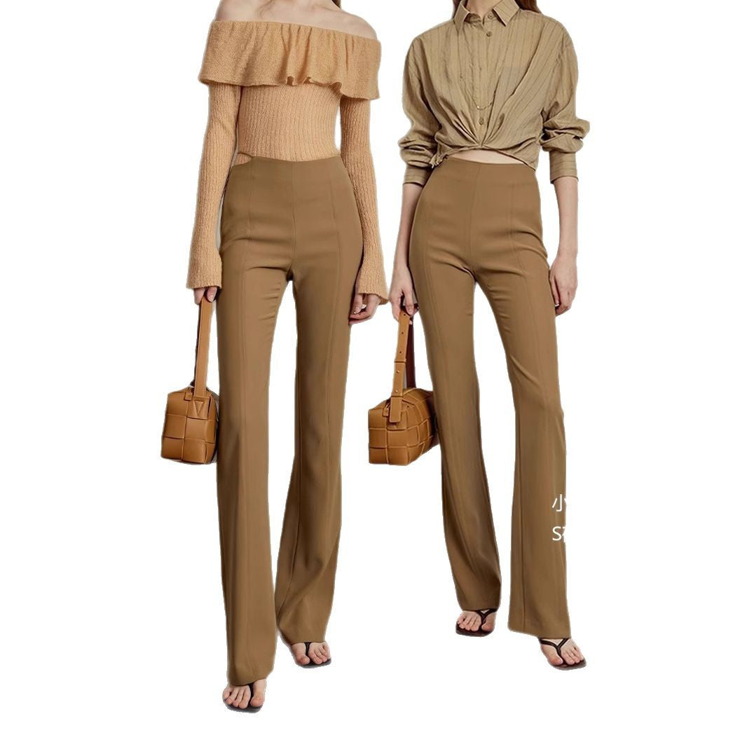 Damen Elegante und figurbetonte Flared-Hosen Drune