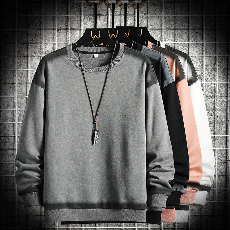 Herren Oversize-Sweatshirt mit Rundhals, kontrastiertem Spray‑Effekt und geripptem Saum Drune