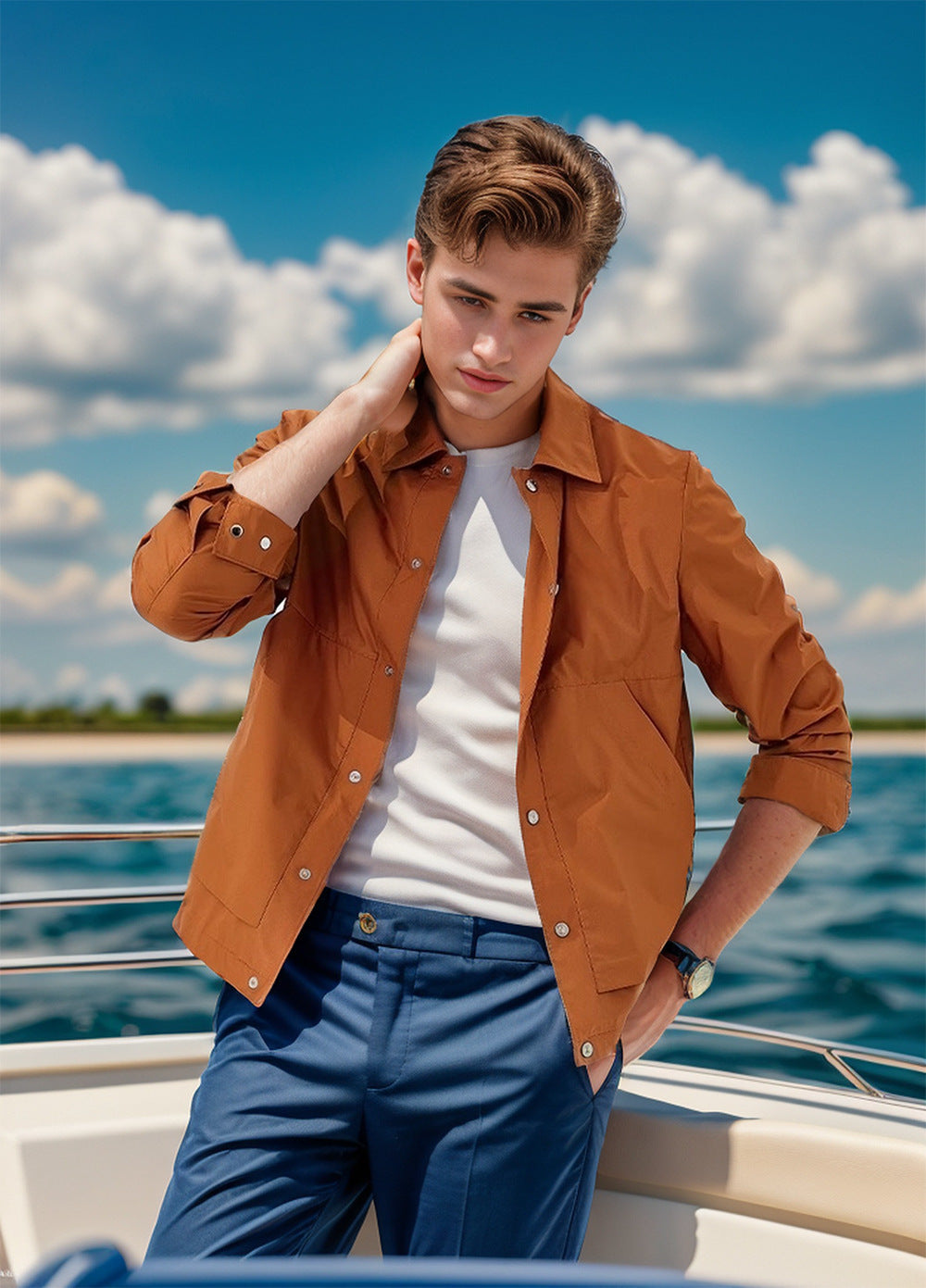 Herren lässige Outdoor-Jacke mit praktischem Druckknopfverschluss und atmungsaktivem Material Drune