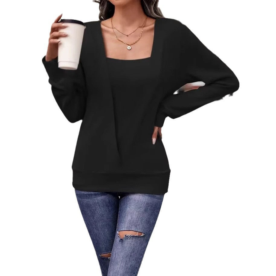 Damen eleganter Pullover mit V-Ausschnitt und schickem Details Drune