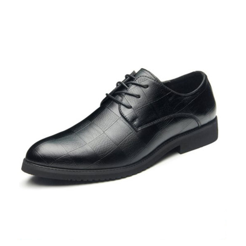 Herren Eleganter Derby-Lederschnürer mit Krokoprägung Drune