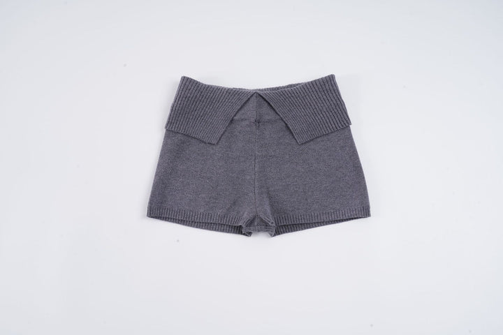 Damen komfortable und elegante Strick-Shorts mit hohem Bund Drune