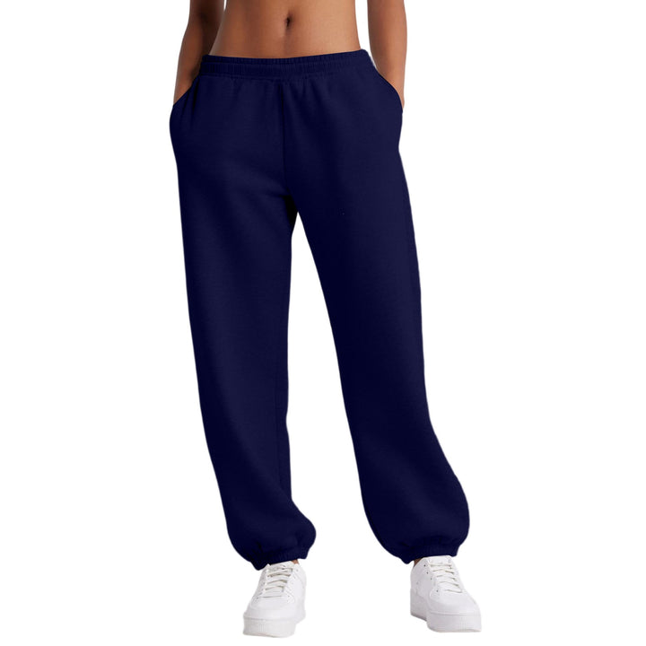 Damen nan schmale High‑Waist Sweat-Jogginghose mit hohem Komfortbund, verstellbarem Kordelzug und elastischen Knöchelbündchen Drune