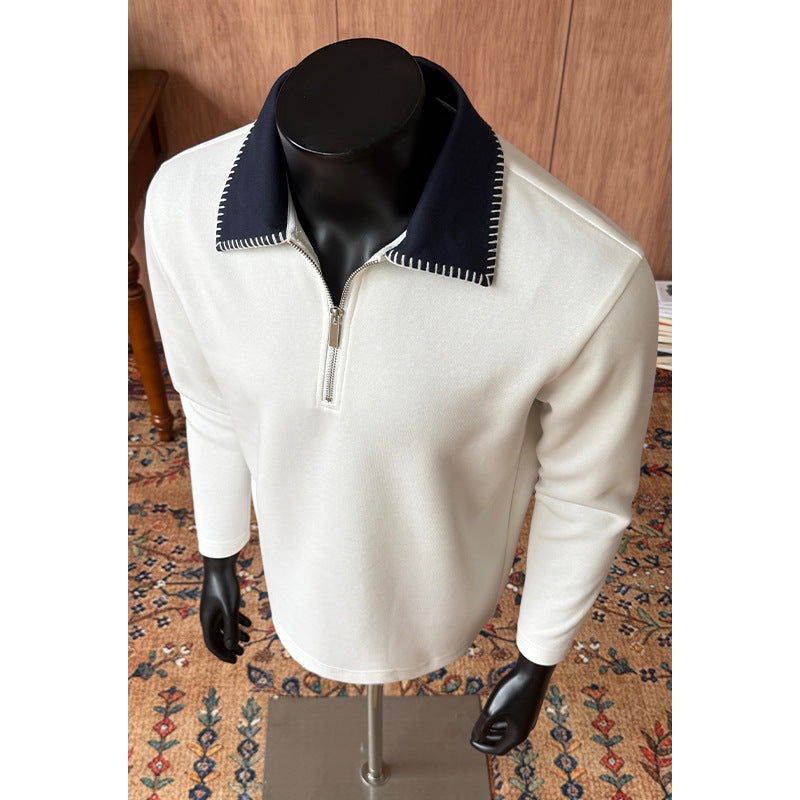 Herren Modischer Stehkragen-Pullover mit Reißverschluss Drune