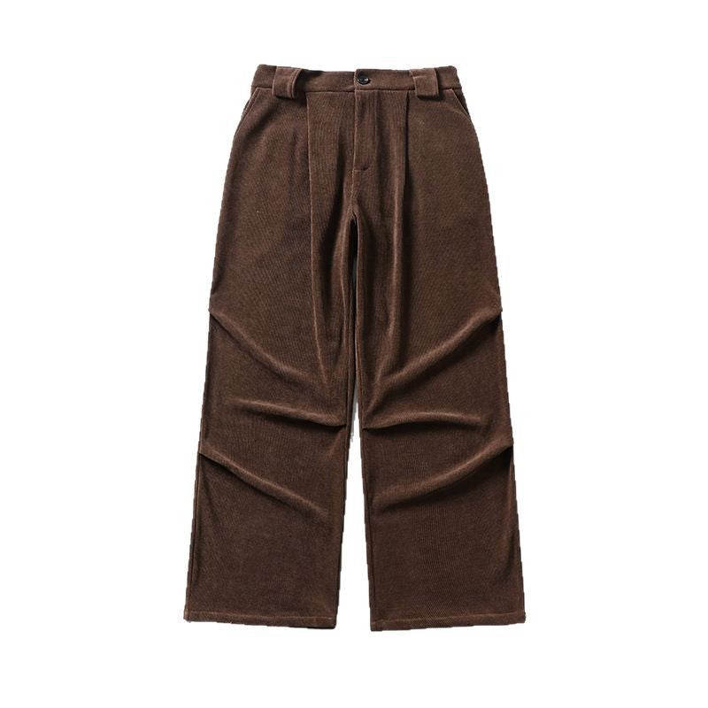 Damen Bundfalten-Hose mit weitem Bein und hoher Taille Drune