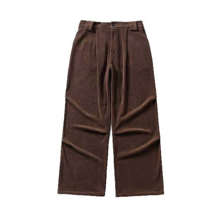 Damen Bundfalten-Hose mit weitem Bein und hoher Taille Drune