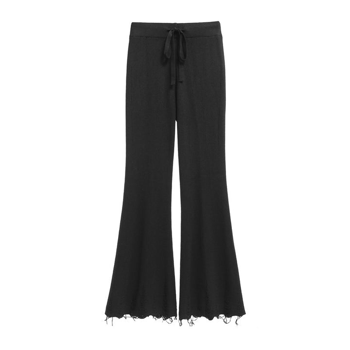 Damen Bequeme und lässige Strickpalazzo-Hose Drune