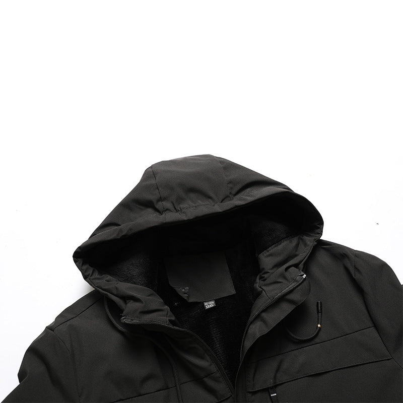 Herren nan gepolsterte Softshell-Thermojacke mit Kapuze und kuscheligem Fleecefutter Drune