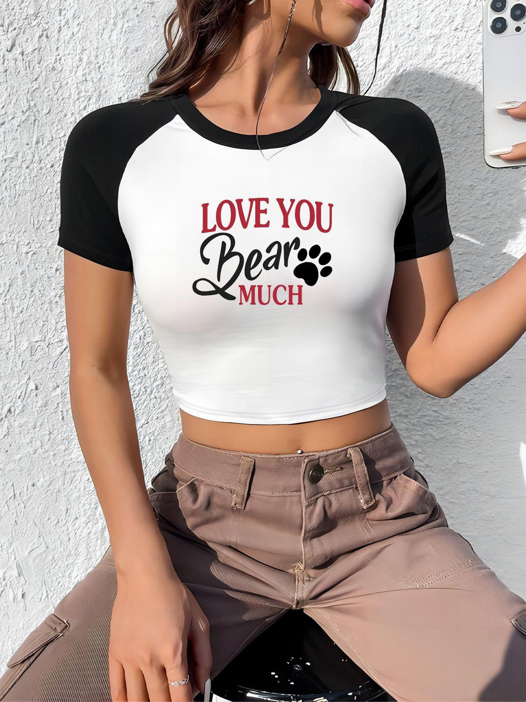 Damen Crop-Top mit motivierendem Schriftzug und lässigem Schnitt Drune