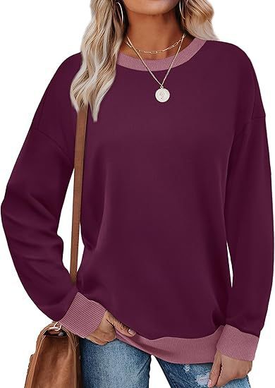 Damen bequemer Sweatshirt mit Raglanärmeln und dekorativem Kragen Drune