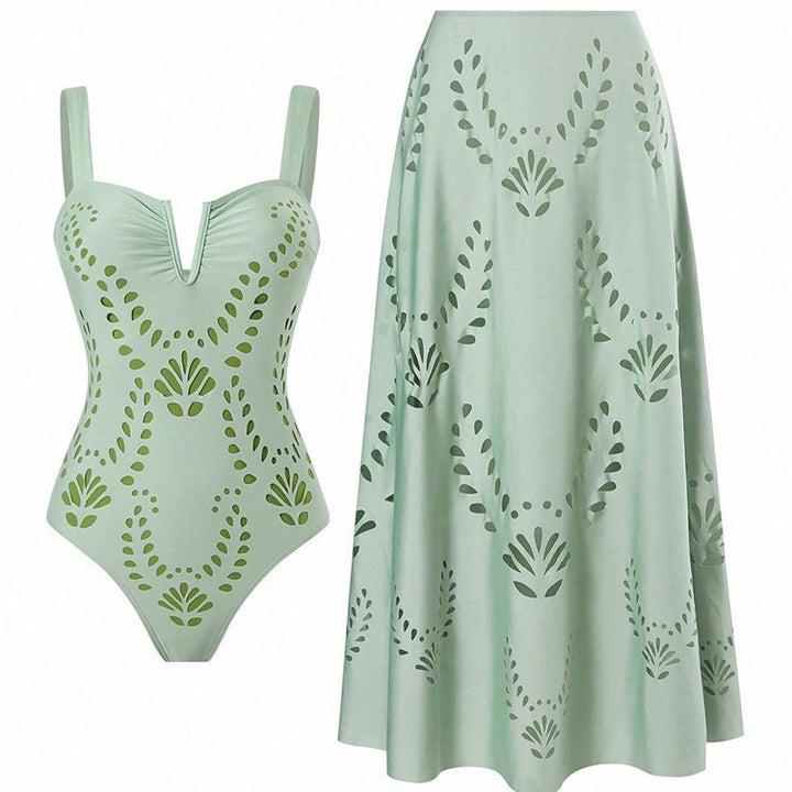 Damen Set aus Badeanzug und Rock Drune