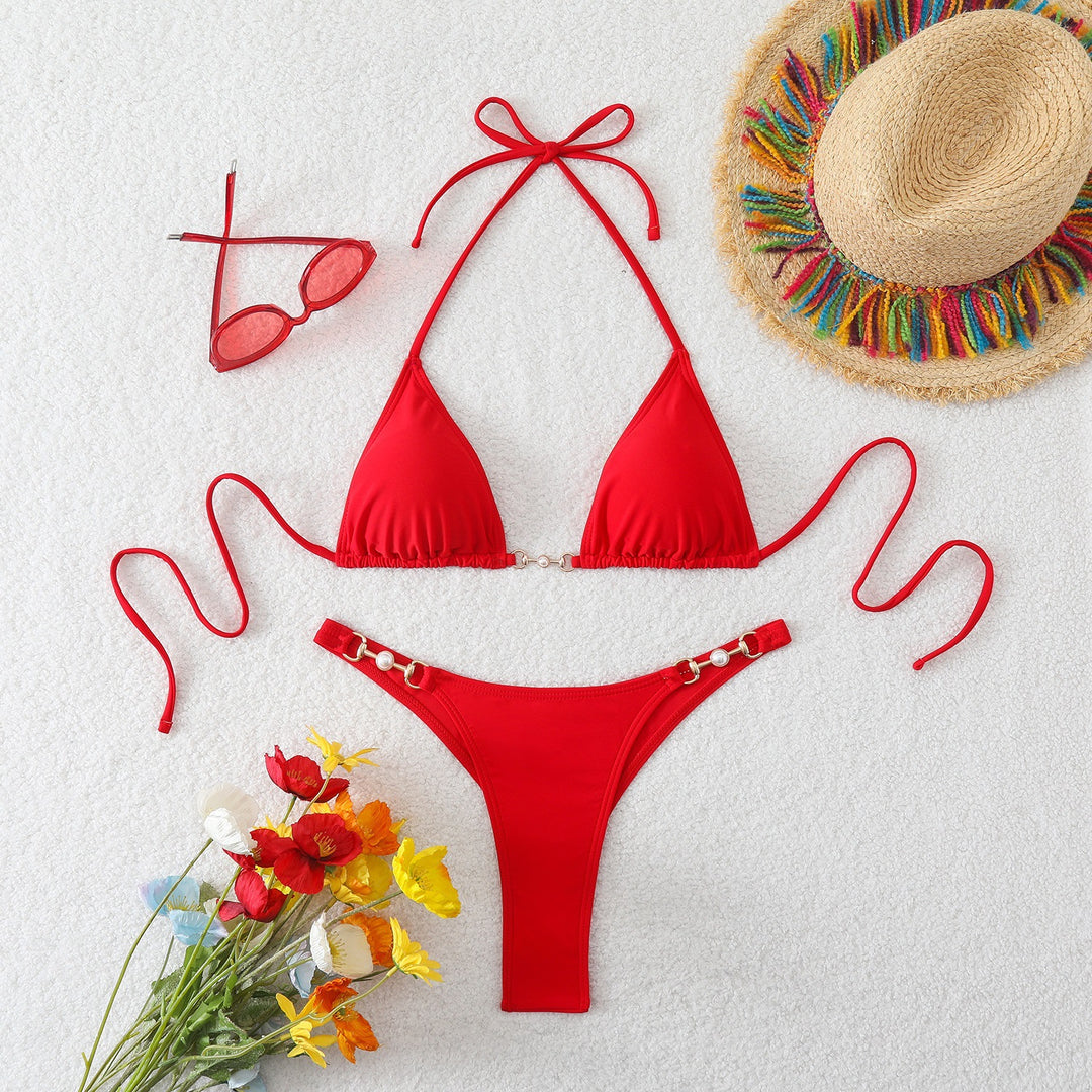 Damen Bikini-Set mit verstellbaren Trägern und modischen Ringdetails Drune