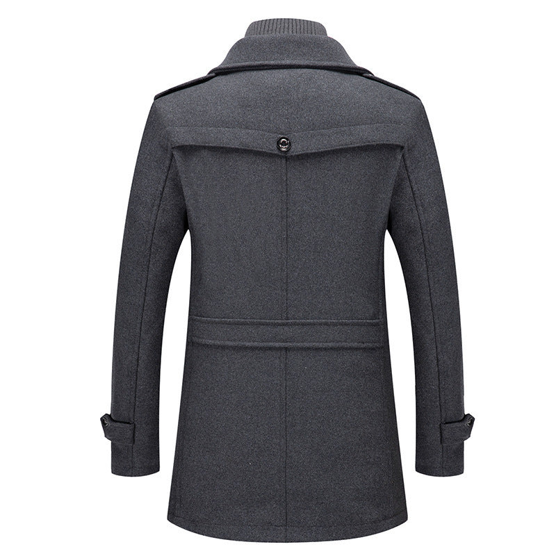 Herren Mantel mit abnehmbarer Strick-Innenjacke und Reverskragen Drune