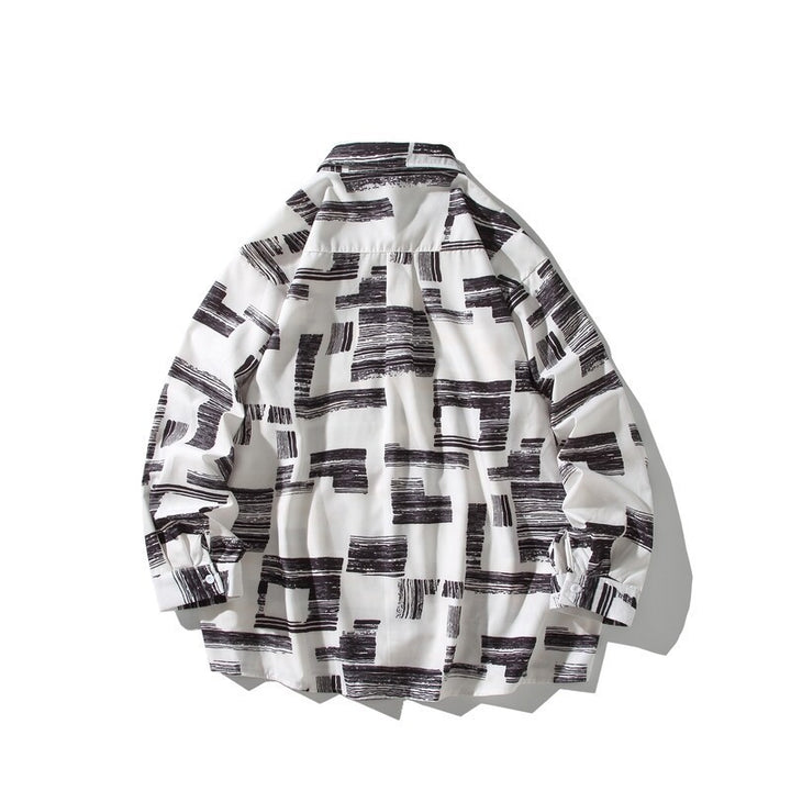 Herren Oversize Hemd mit grafischem Blockprint Drune