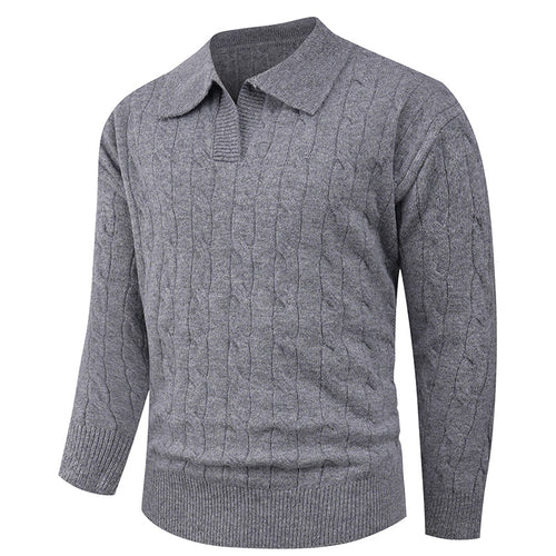 Herren nan Kabelstrick-Polo mit Polokragen und gerippten Bündchen aus feinem Wollmix Drune