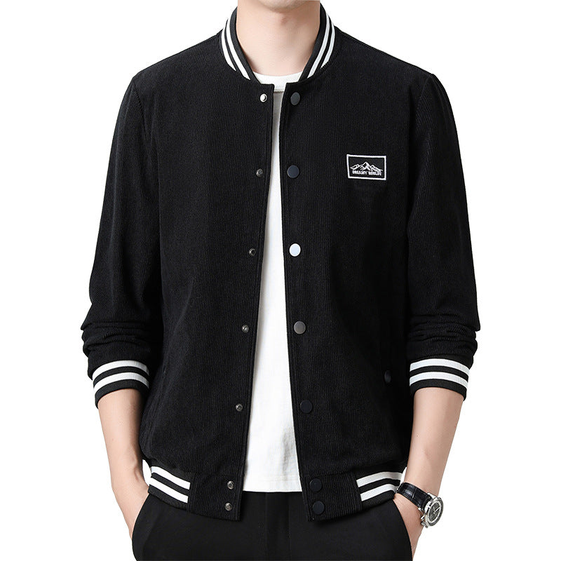 Herren Modische Cordjacke mit Streifen Drune