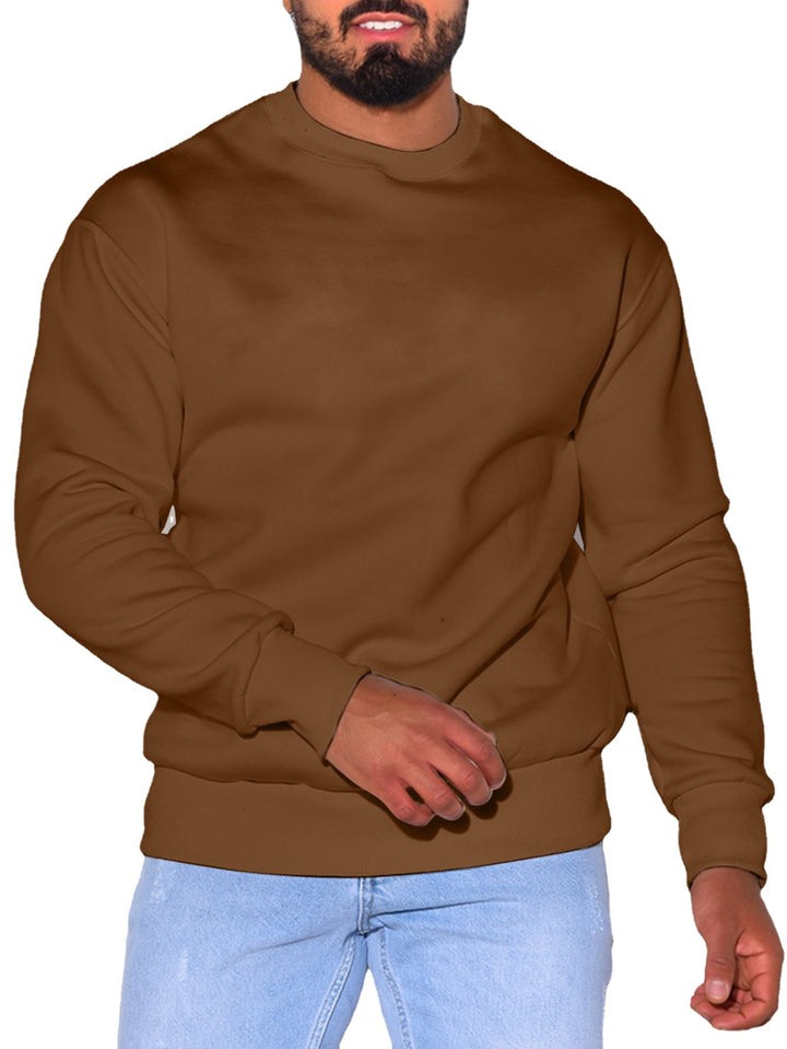 Herren Lässiges Rundhals-Sweatshirt mit Rippbündchen Drune