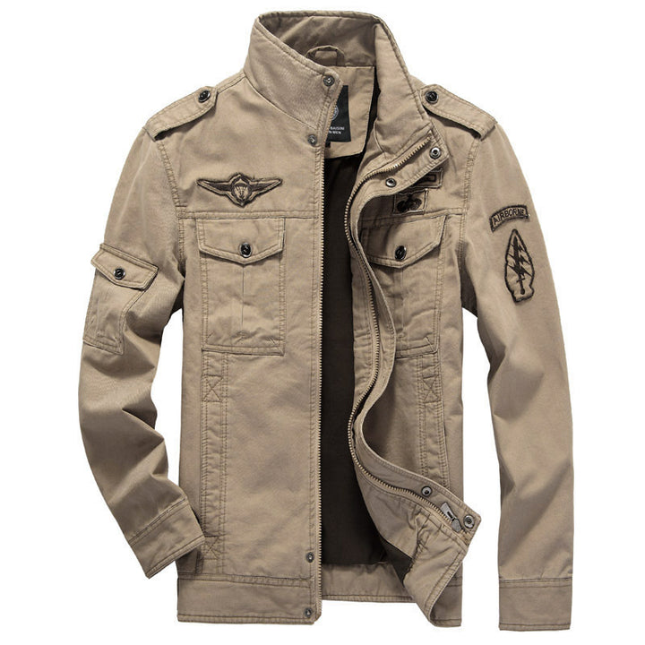 Herren Canvas Fieldjacke im Military-Style mit Schulterklappen und Mehrfachtaschen Drune