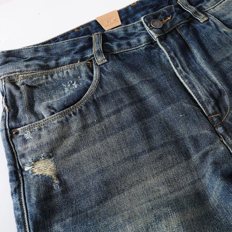 Herren Modische Destroyed Jeans Drune