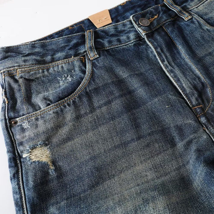 Herren Modische Destroyed Jeans Drune