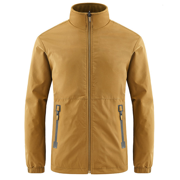 Herren Softshelljacke mit hohem Stehkragen und wasserabweisender Oberfläche Drune