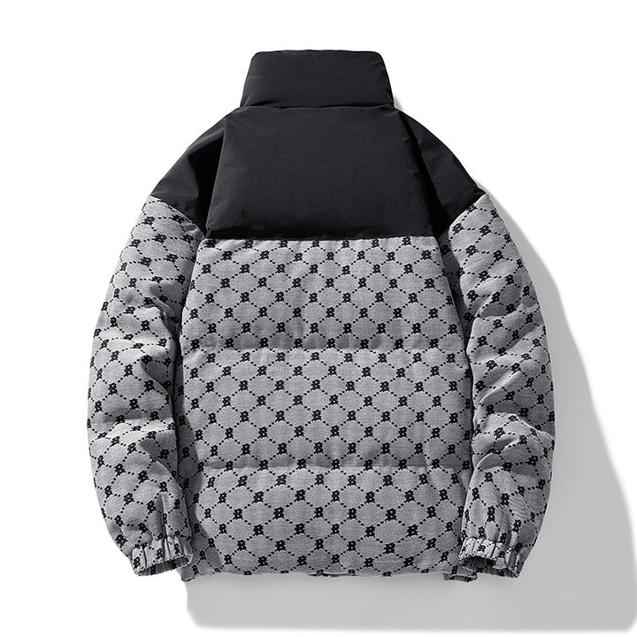 Herren Steppjacke mit Allover-Muster und hohem Kragen Drune